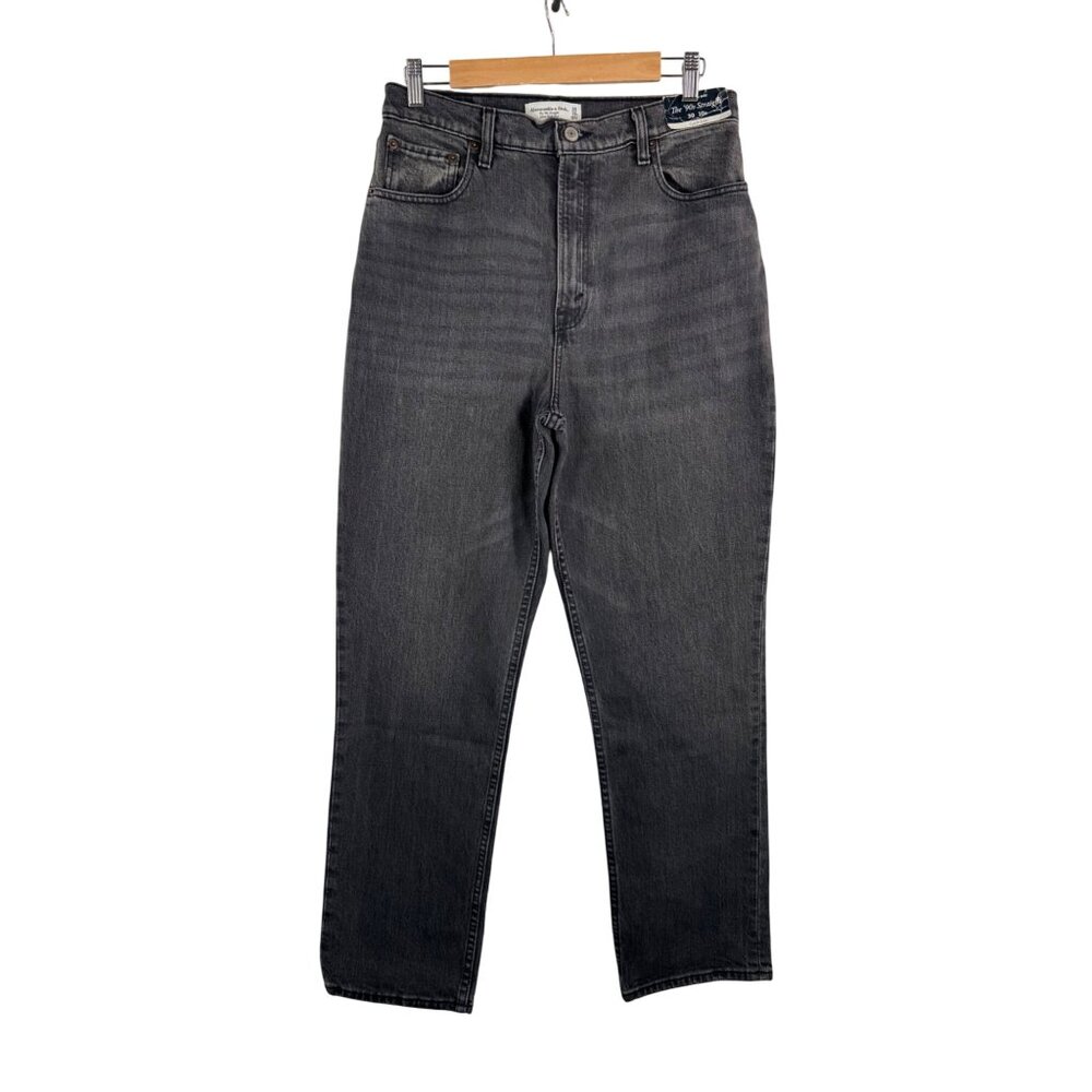 Abercrombie 90s straight ultra high jeans‎ charcoal boho curve Love sz 30